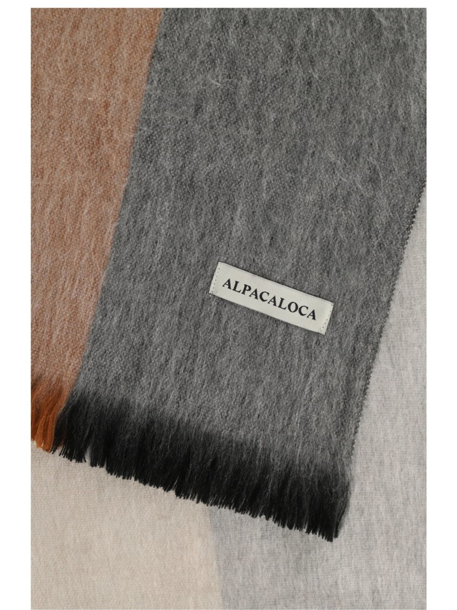 Accessoires Alpaca Loca | Alpaca Loca - Maxischal Mit Blockstreifen