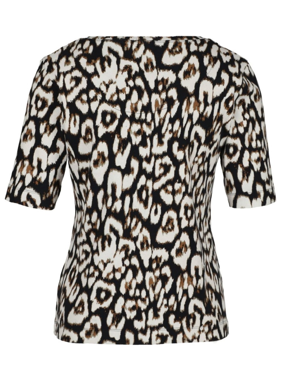 Shirts & Tops Chelsea Rose | Chelsea Rose - Feinrippshirt Mit Leoprint