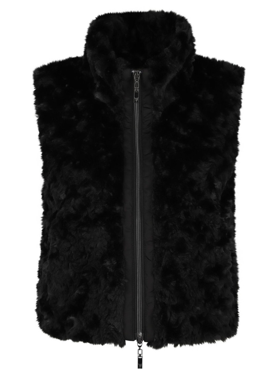 Jacken & Mantel Monari | Monari - Fake Fur Weste Mit Zipper