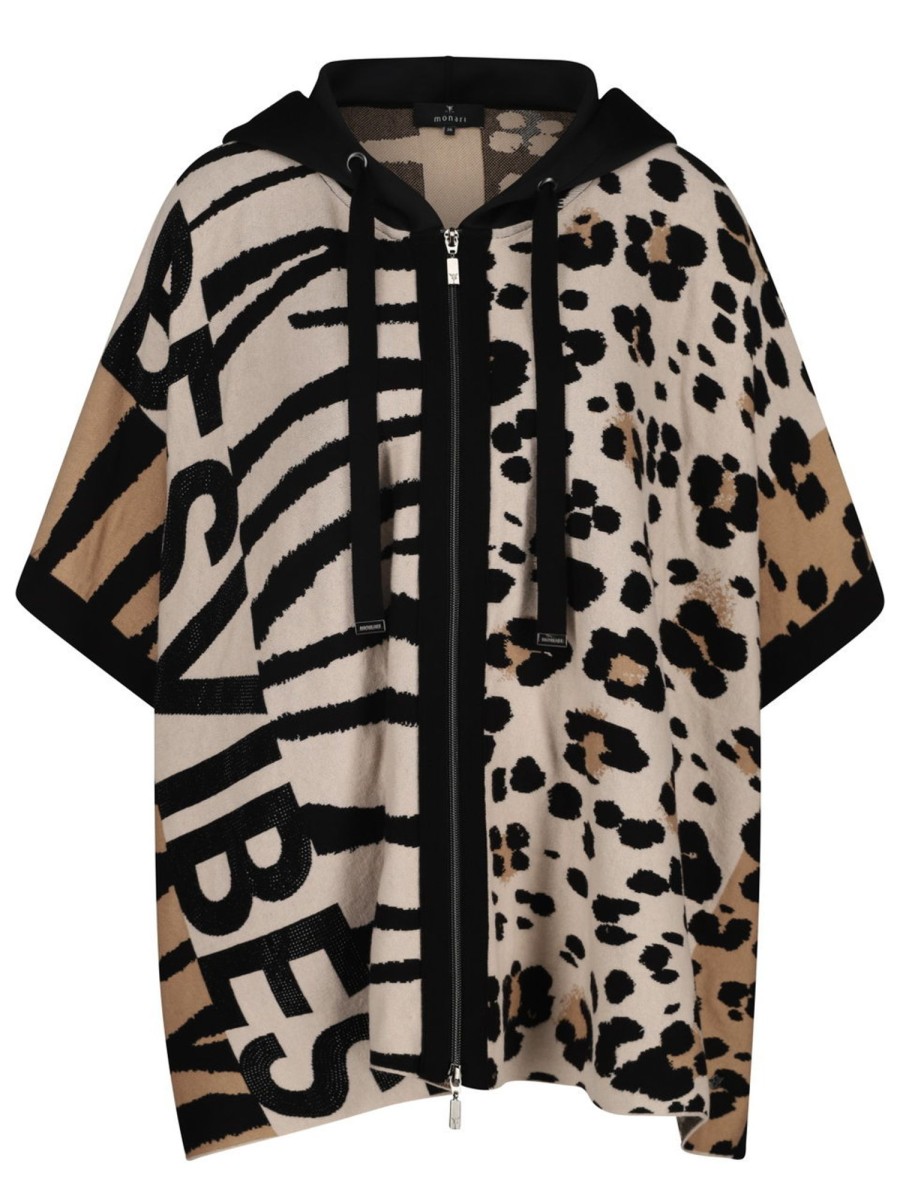 Jacken & Mantel Monari | Monari - Strick-Cape Mit Animalprint