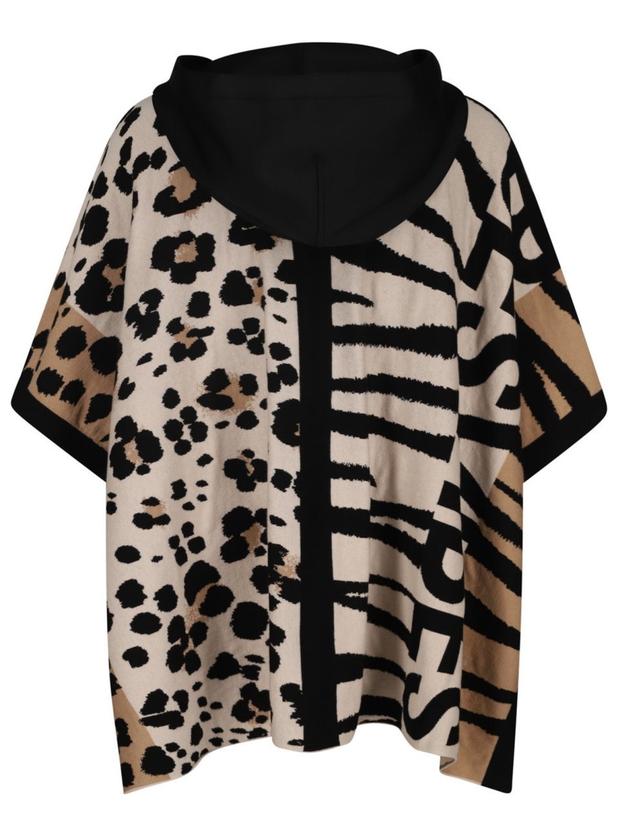 Jacken & Mantel Monari | Monari - Strick-Cape Mit Animalprint