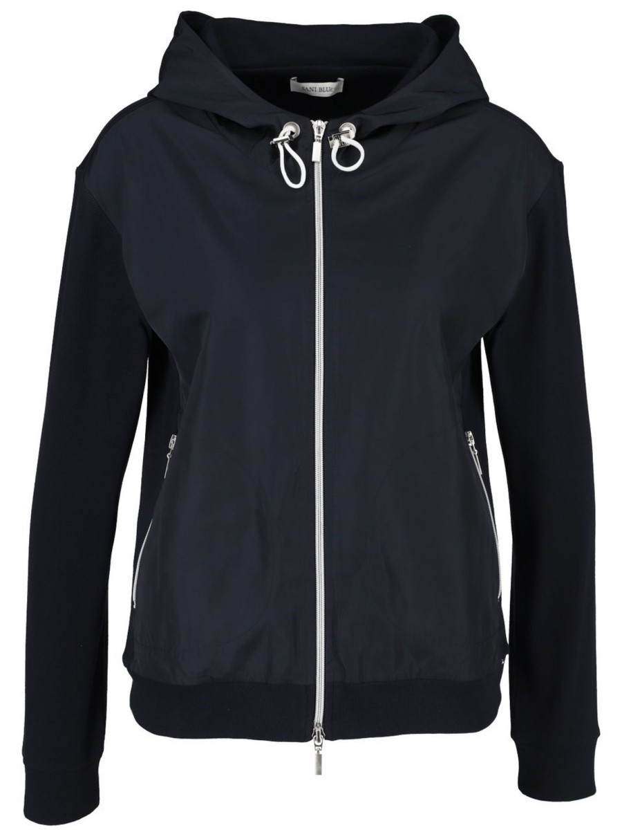 Jacken & Mantel Sani blu | Sani Blu - Jerseyjacke Mit Nylonfront