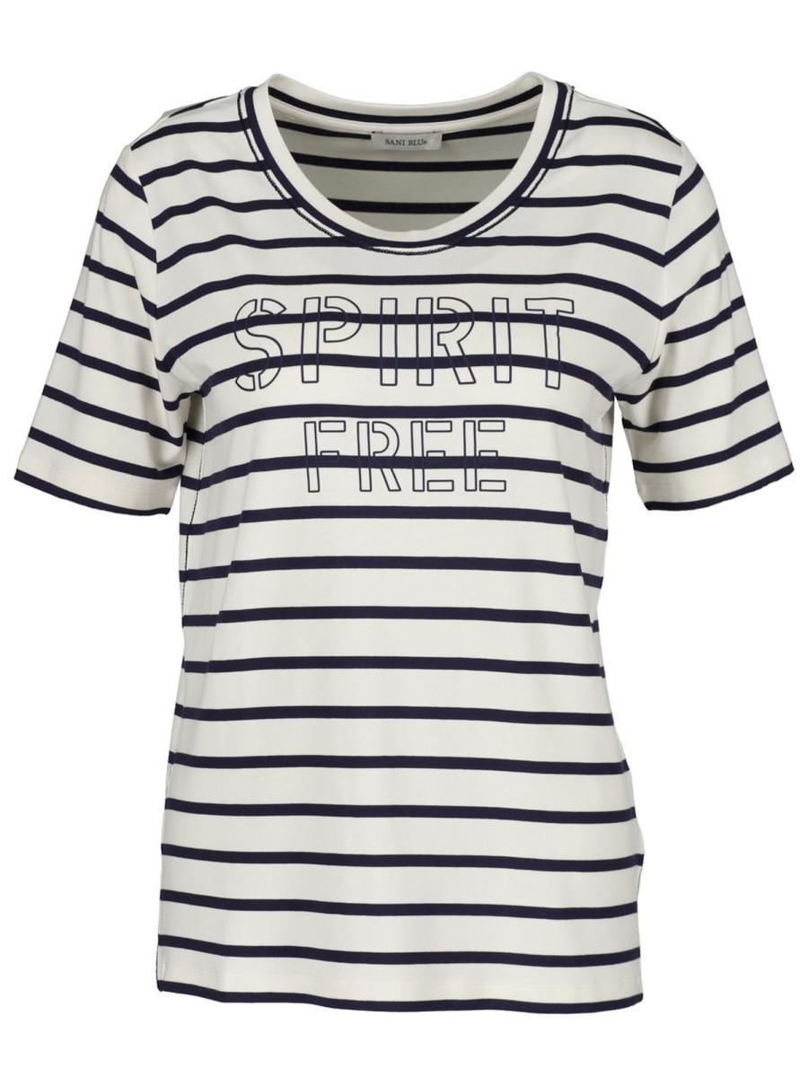 Shirts & Tops Sani blu | Sani Blu - Ringelshirt Mit Schiftzug