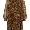 Kleider Rich und Royal | Rich Und Royal - Plisseekleid Mit Leoprint