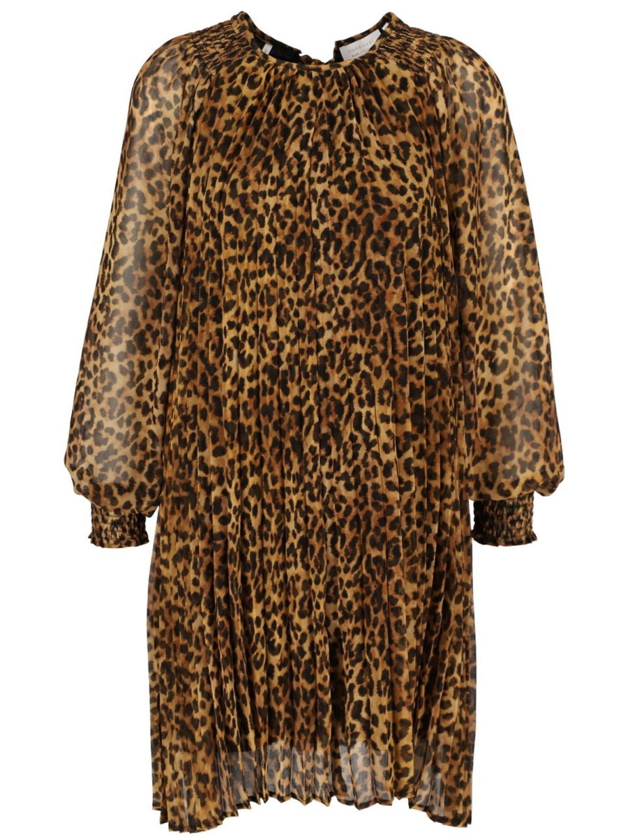 Kleider Rich und Royal | Rich Und Royal - Plisseekleid Mit Leoprint