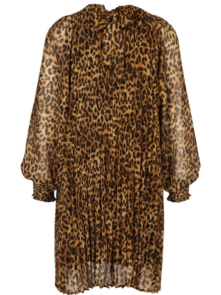 Kleider Rich und Royal | Rich Und Royal - Plisseekleid Mit Leoprint